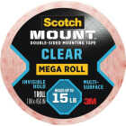 Scotch-Mount 1 In. x 450 In. Clear Double-Sided Mounting Tape Mega Roll Image 7