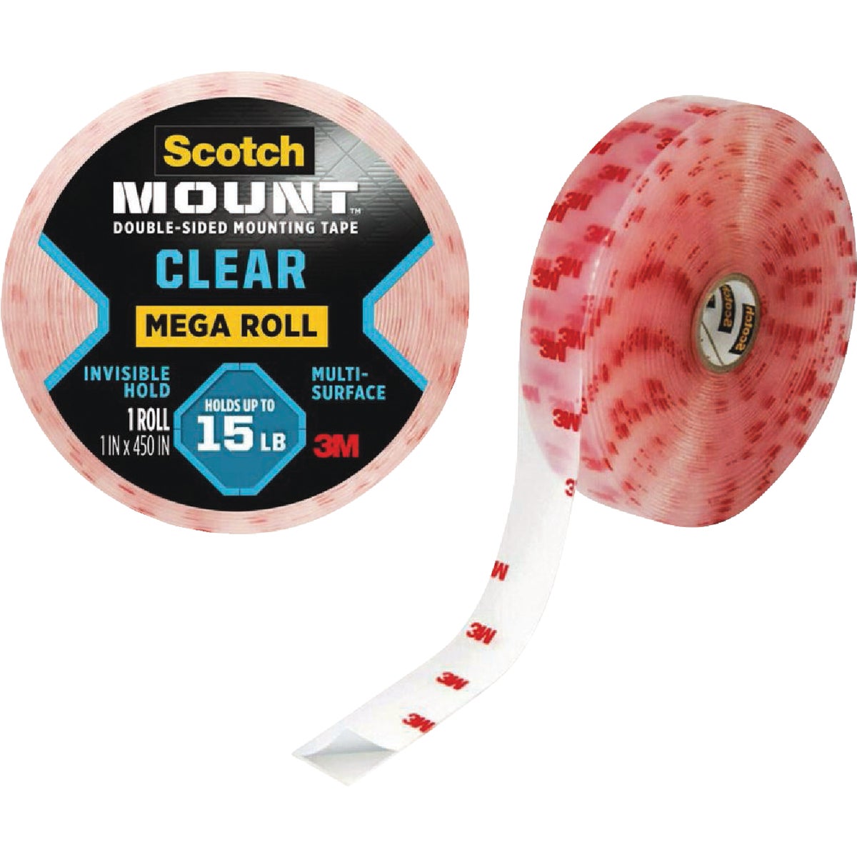 Scotch-Mount 1 In. x 450 In. Clear Double-Sided Mounting Tape Mega Roll