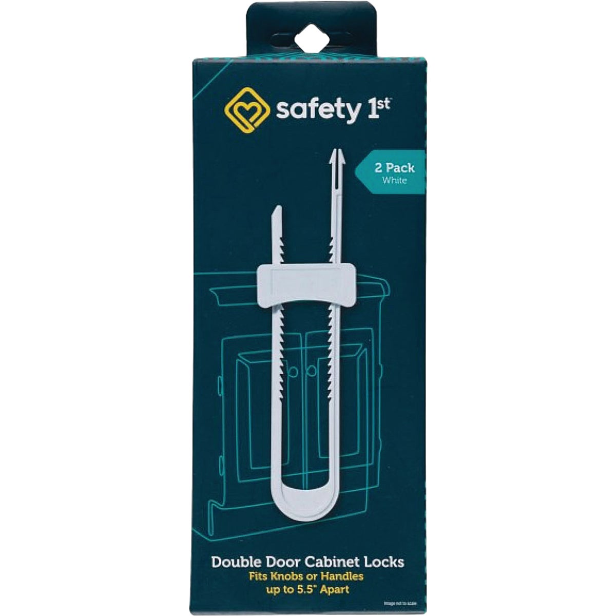 Safety 1st White Double Door Cabinet Slide Lock (2-Pack)