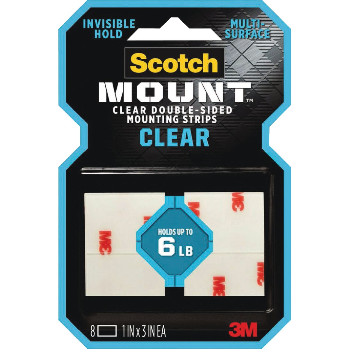 Scotch Mount 1 In. x 3 In. Clear Double-Sided Mounting Strips (8-Count) Image 7