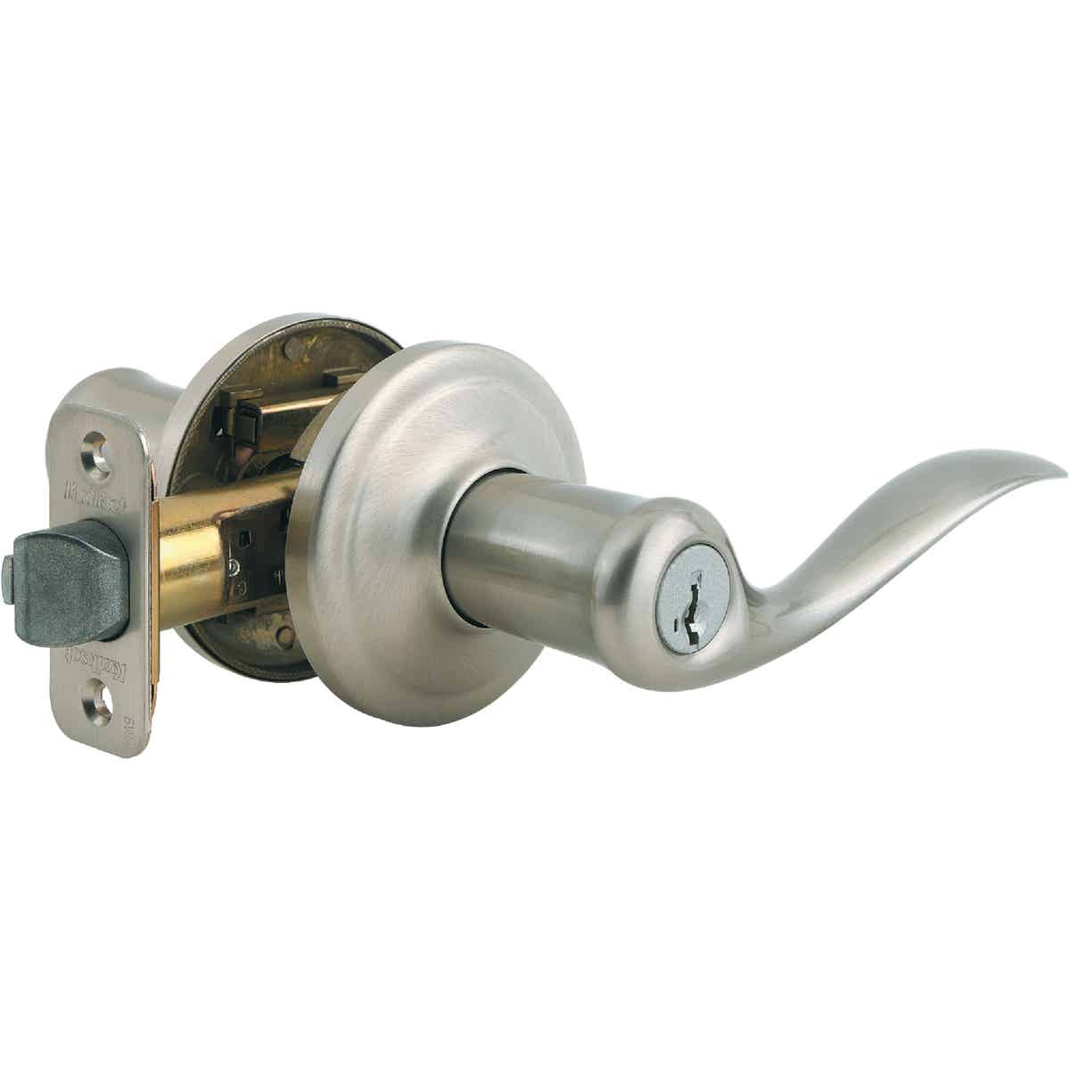 Kwikset Signature Series Satin Nickel Tustin Entry Door Lever with Smartkey Image 1