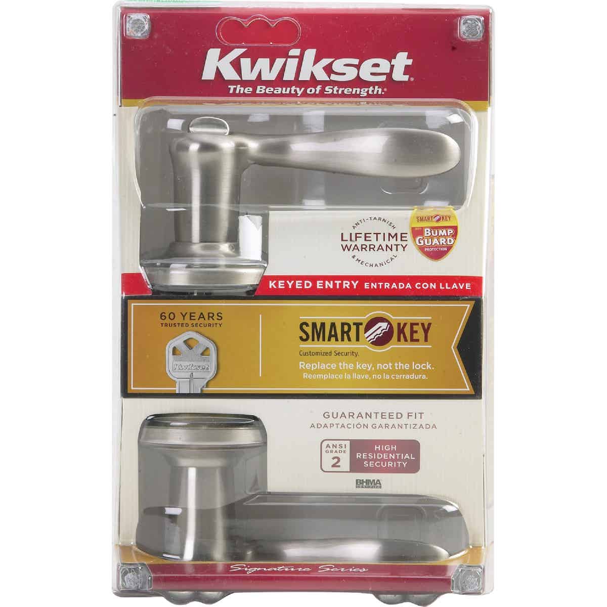 Kwikset Signature Series Satin Nickel Tustin Entry Door Lever with Smartkey Image 5