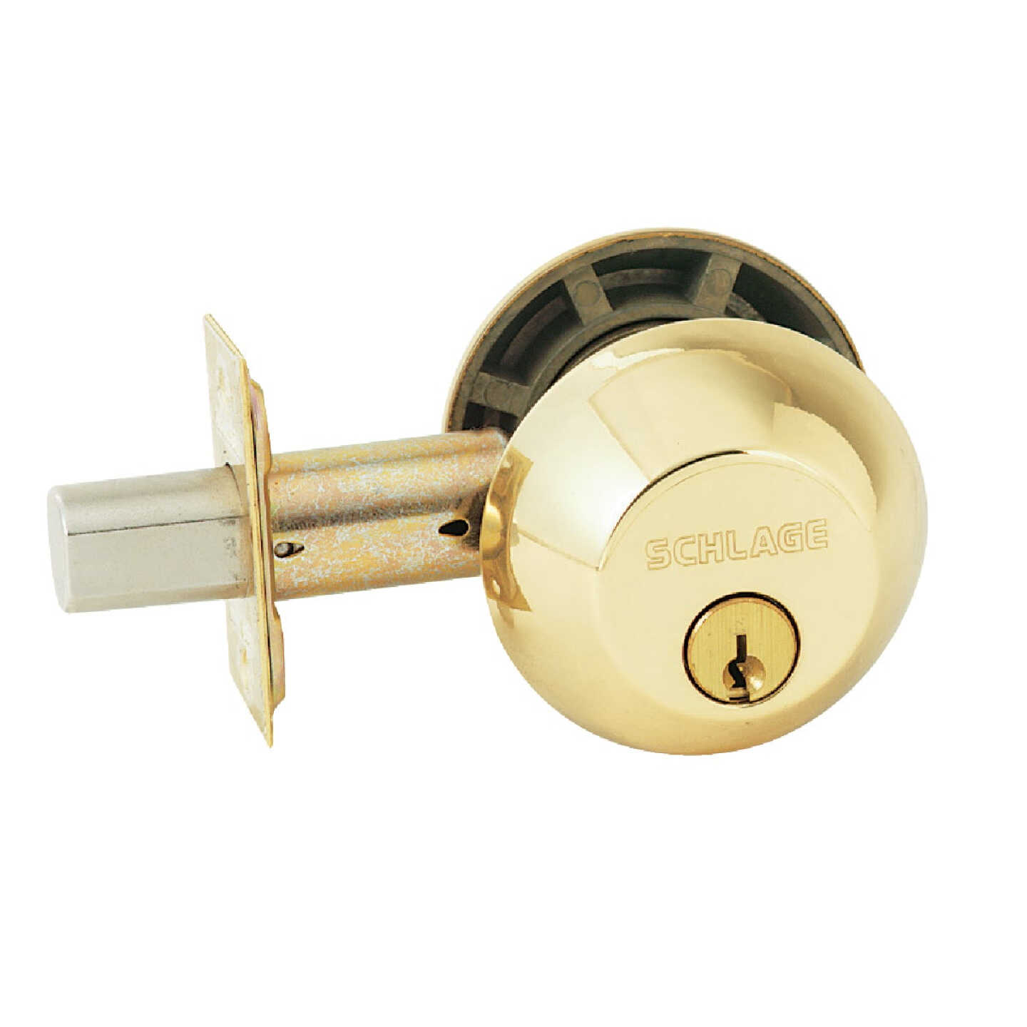 Schlage B-Series Polished Brass Double Cylinder Deadbolt Image 1
