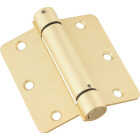 National Hardware 3-1/2 In. x 1/4 In. Radius Brass Spring Door Hinge Image 1