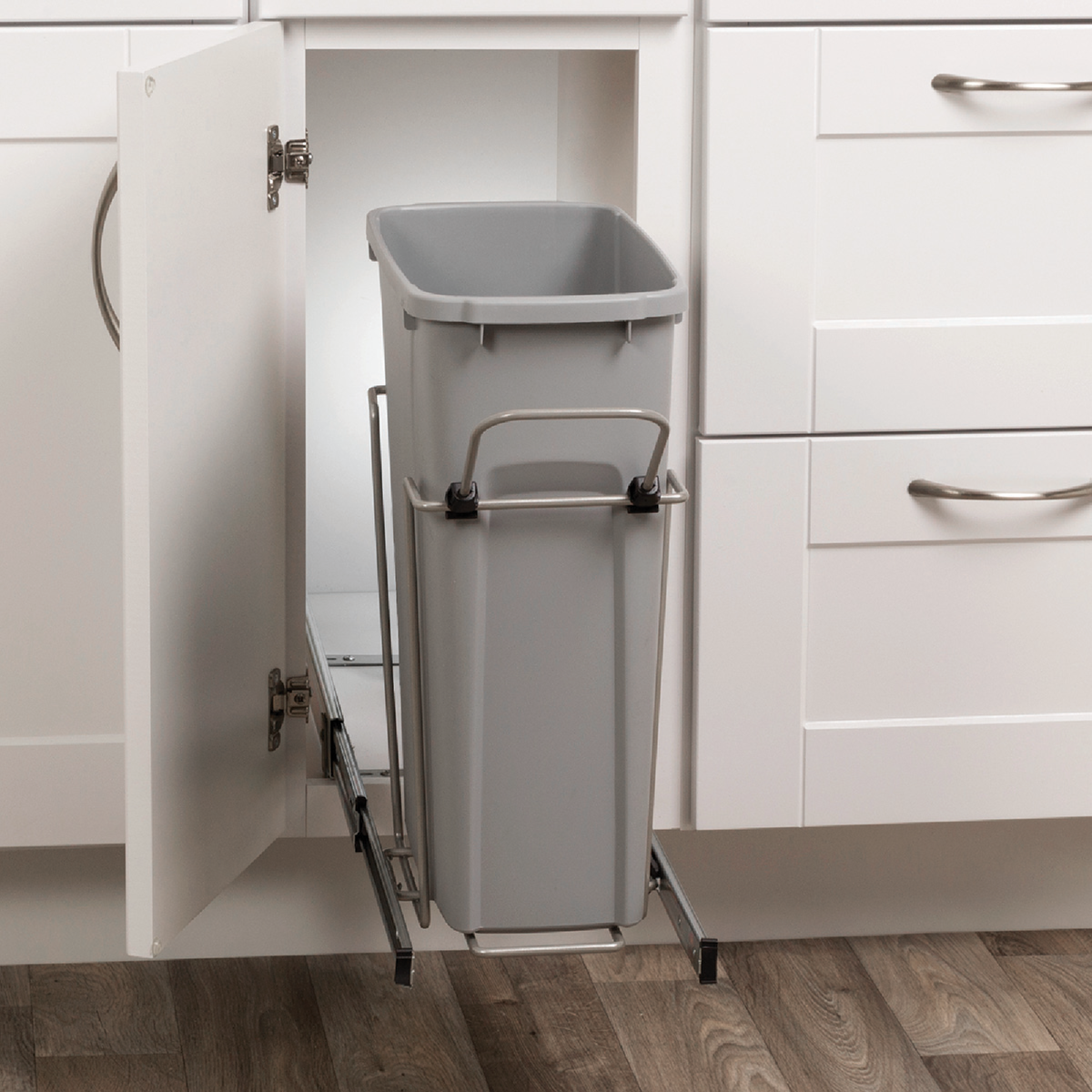 Knape & Vogt Real Solutions 20 Qt. In-Cabinet Single Pull-Out Trash Can Image 2