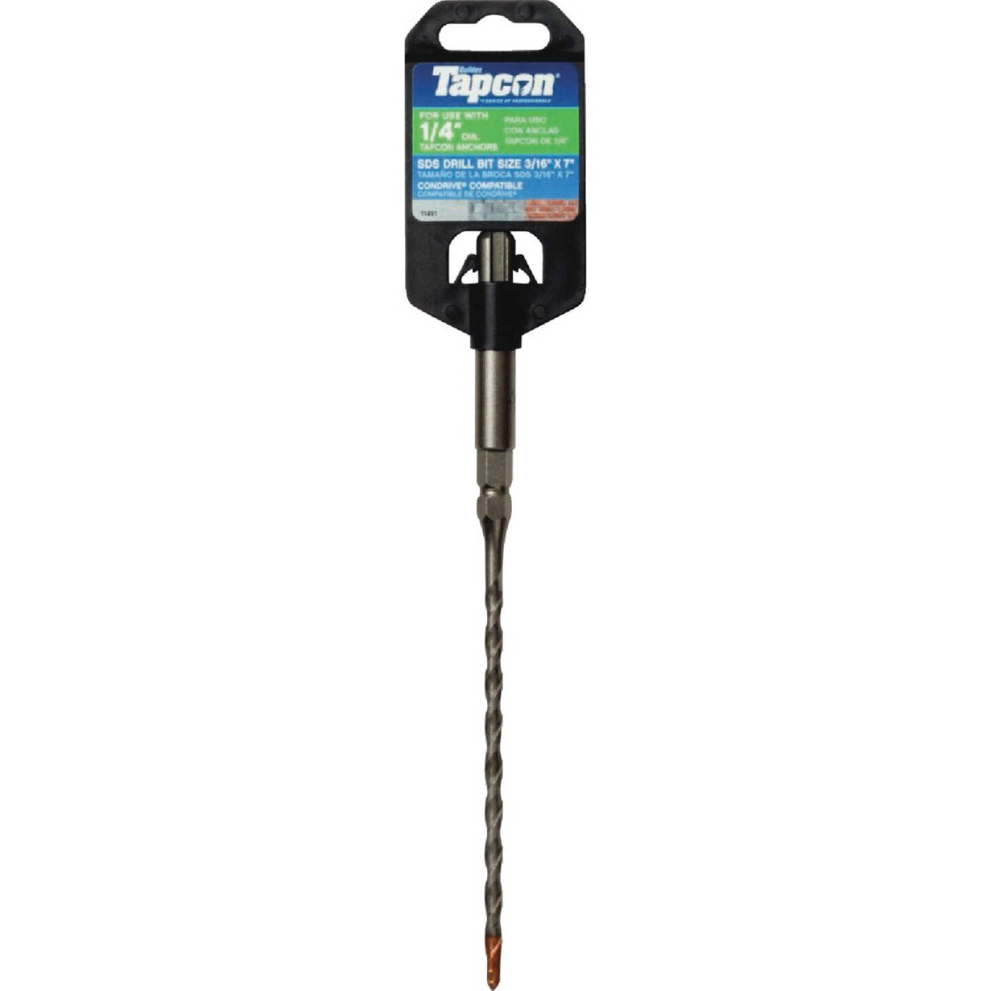 Tapcon 3/16 In. x 7 In. SDS-Plus Rotary Hammer Drill Bit Image 1