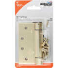 National Hardware 4 In. Square Satin Brass Spring Door Hinge Image 2