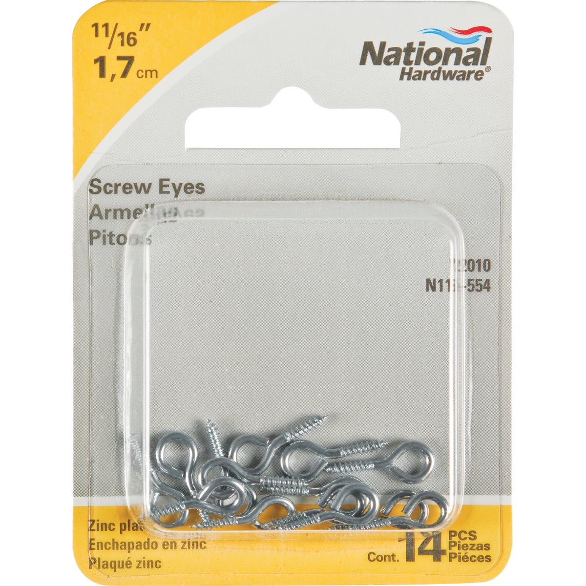 National Hardware #216 11/16 In. Zinc Small Screw Eye (14 Ct.) Image 2