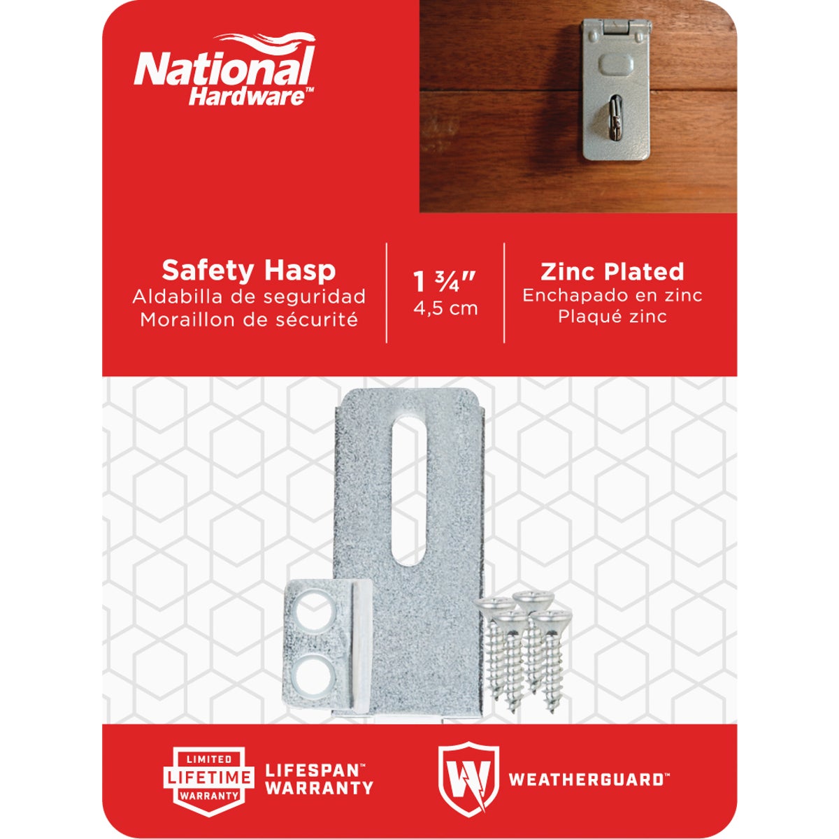 National Hardware 1-3/4 In. Zinc Non-Swivel Safety Hasp Image 2