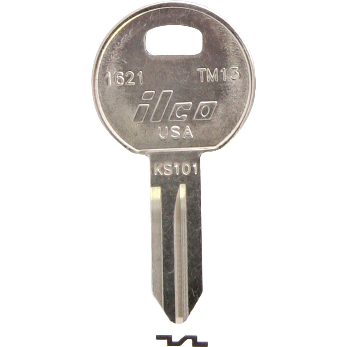ILCO Trimark Nickel Plated Toolbox Key, TM13 / 1621 (10-Pack)