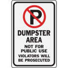 Hy-Ko Heavy Duty Aluminum, No Parking Dumpster Area Image 1