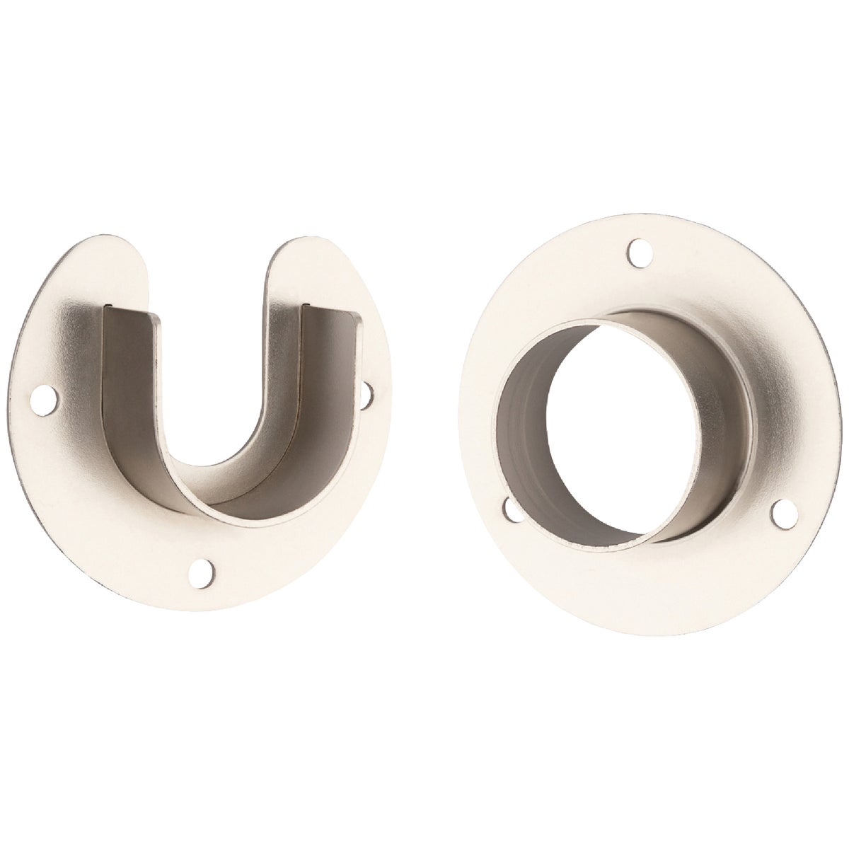 Stanley Home Designs 1-5/16 In. Zinc Closet Rod Socket, Satin Nickel (2-Pack) Image 1