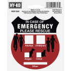Hy-Ko 4X4 In. Self-Adhesive Emergency Rescue Sign Image 1