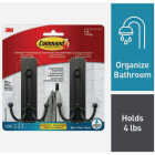 Command Large Double Bath Hook, Matte Black, 2 Hooks, 2 Strips Image 1