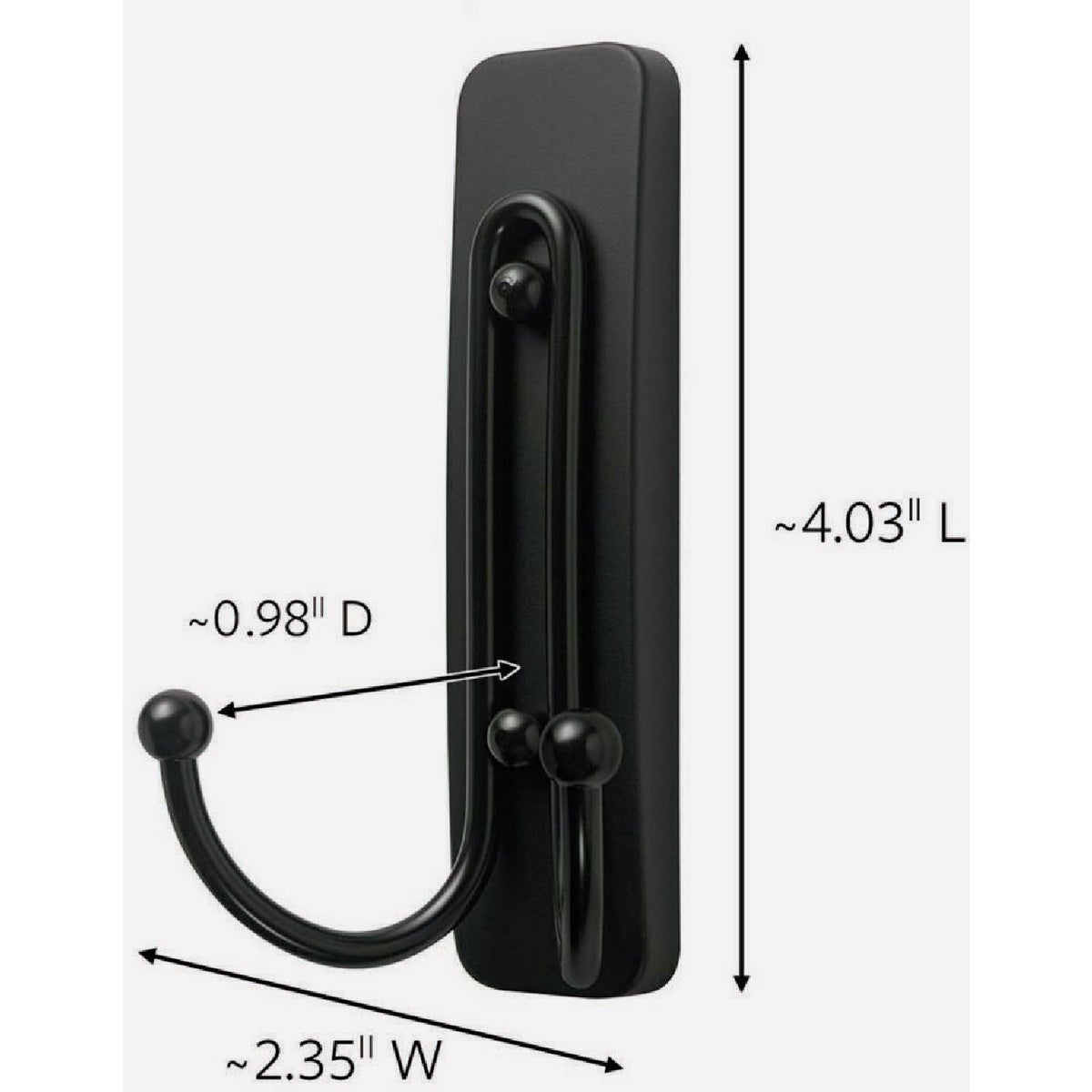 Command Large Double Bath Hook, Matte Black, 2 Hooks, 2 Strips Image 7