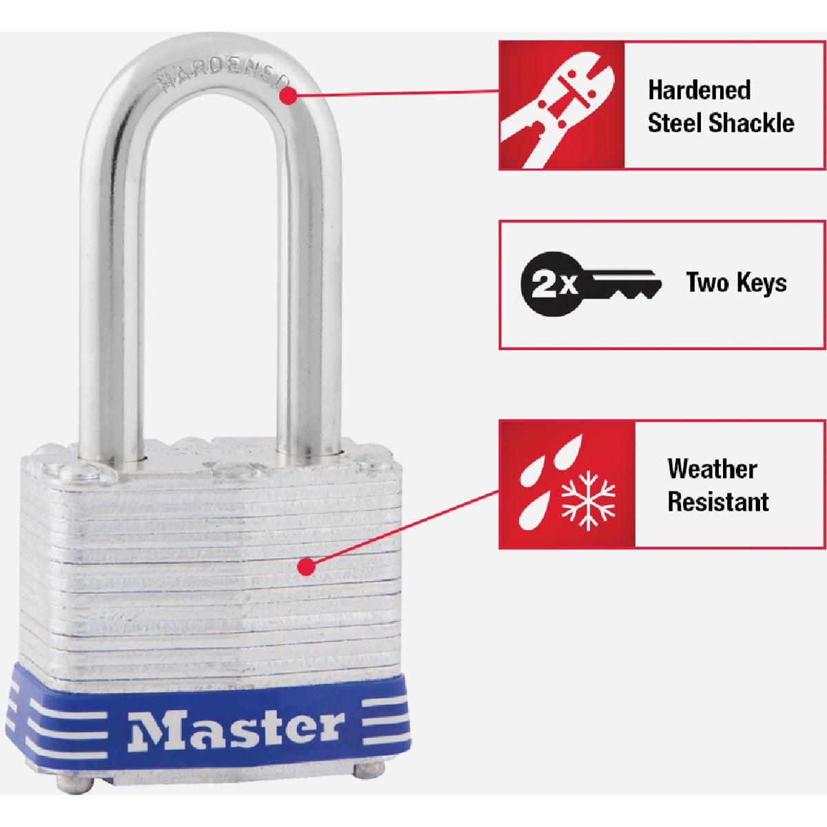 Master Lock 1-9/16 In. Wide 4-Pin Tumbler Keyed Padlock Image 3
