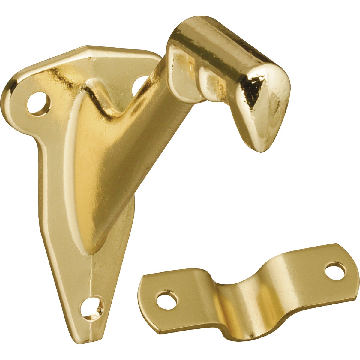 National Hardware Bright Brass Handrail Bracket with Fasteners