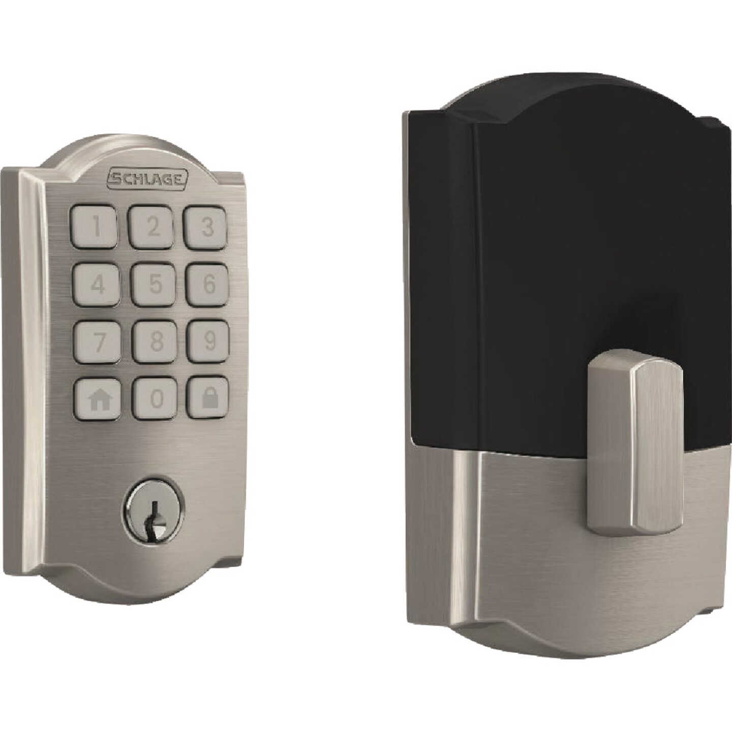 Schlage Arrive Camelot Satin Nickel Smart WiFi Deadbolt Image 1