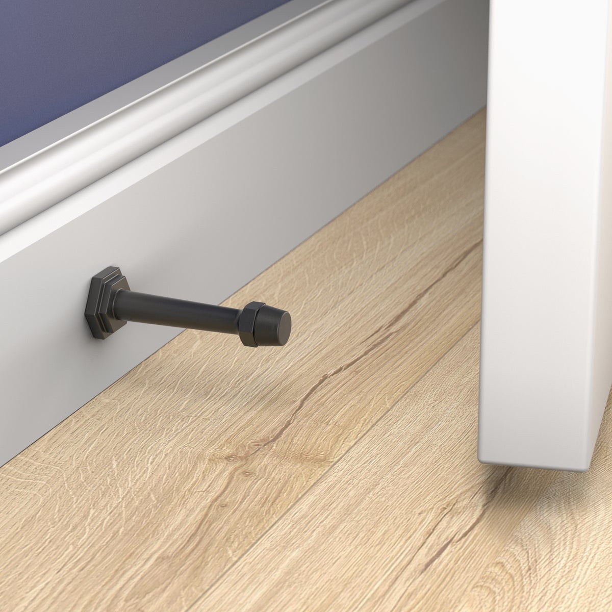 National Hardware Powell 3 In. Matte Black Door Stop Image 2