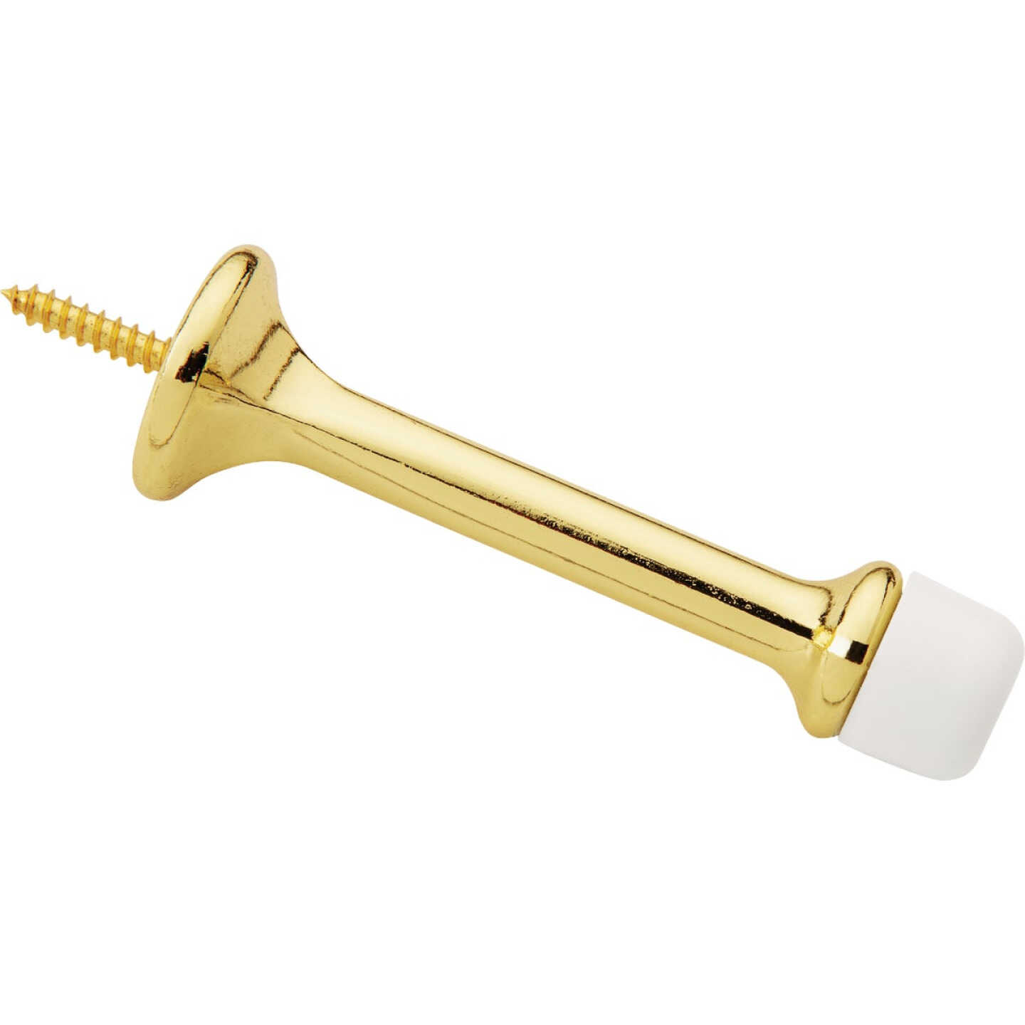 National Hardware 3 In. Brass Rigid Round Door Stop Image 1