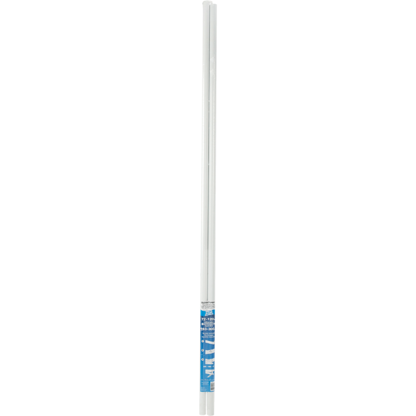 John Sterling Closet-Pro 72 In. to 120 In. x 1-1/4 In. Extra Heavy-Duty Adjustable Closet Rod, White Image 2