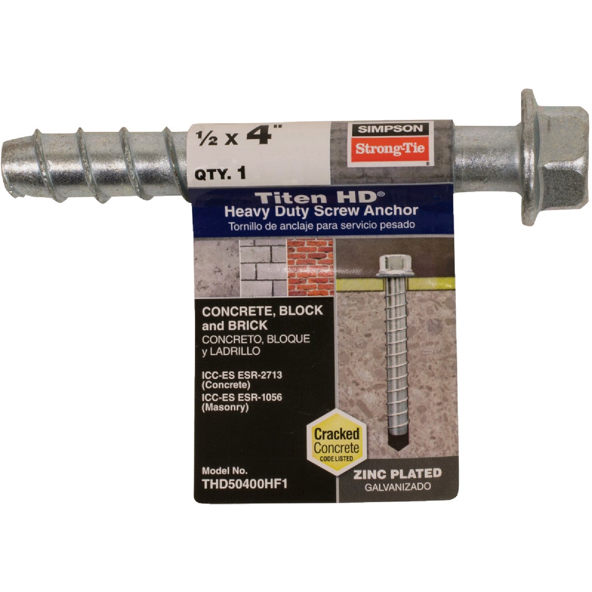 Titen HD 1/2 in. x 4 in. Heavy-Duty Screw Anchor Image 2