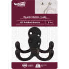 National Hardware Oil Rubbed Bronze Double Clothes Hook (2-Pack) Image 2
