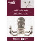 National Hardware Satin Nickel Double Clothes Hook (2-Pack) Image 2
