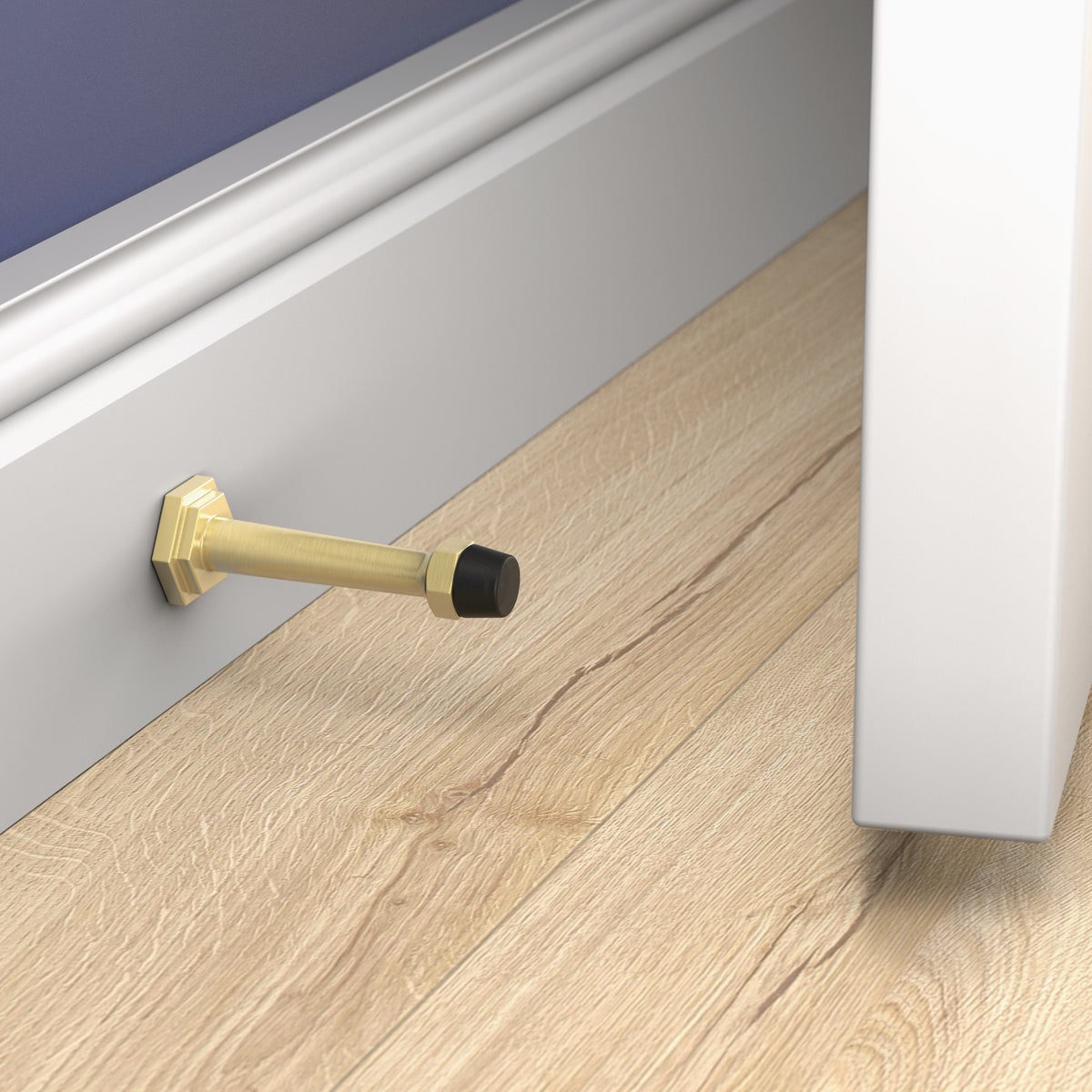 National Hardware Powell 3 In. Brushed Gold Door Stop Image 2