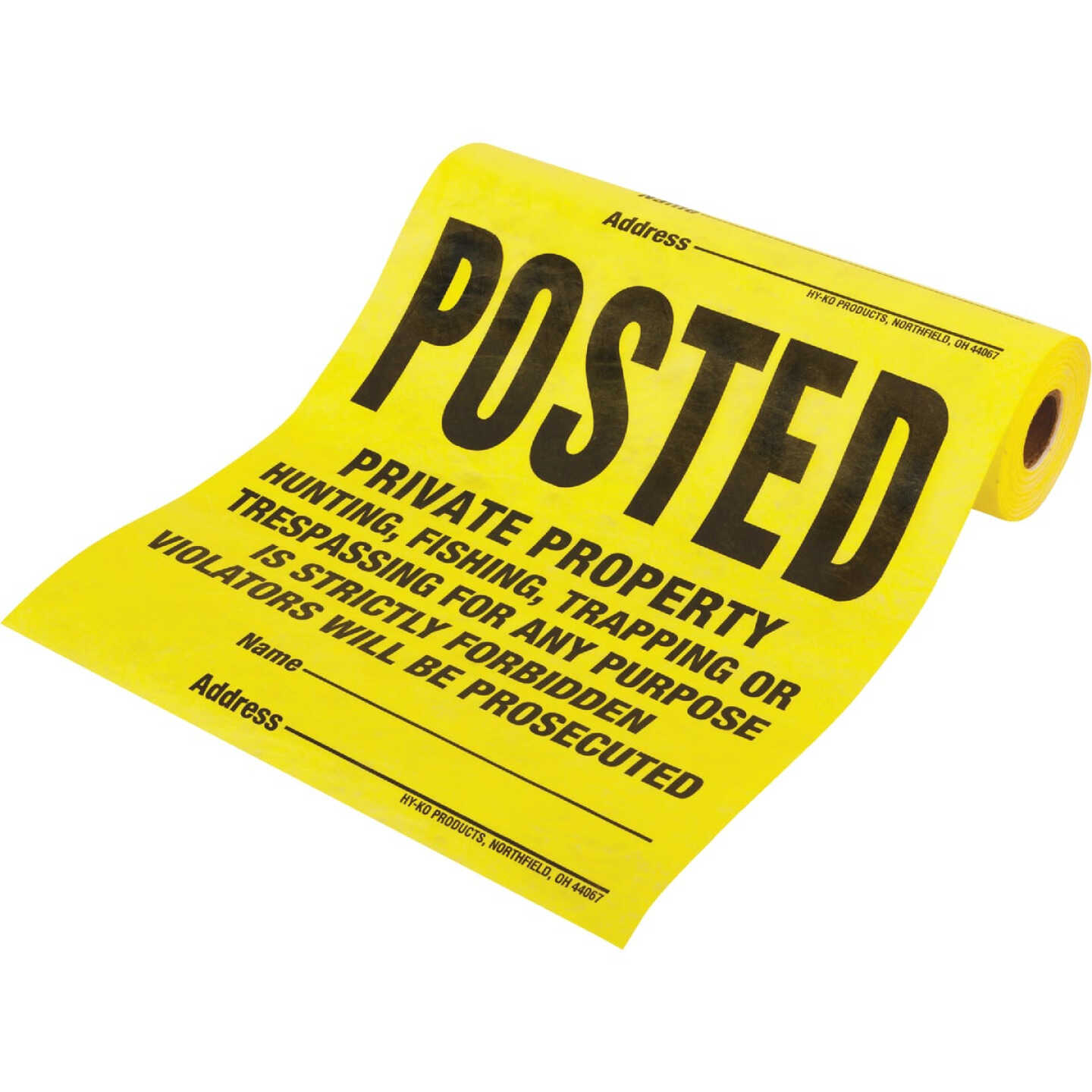 Hy-Ko Tyvek Sign, Posted Legal Private Property (100-Roll) Image 2