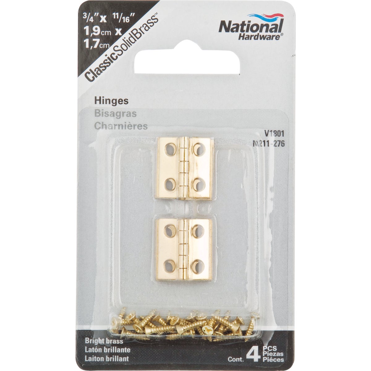 National Hardware 3/4 In. x 11/16 In. Medium Clear Coat Decorative Hinge Image 2