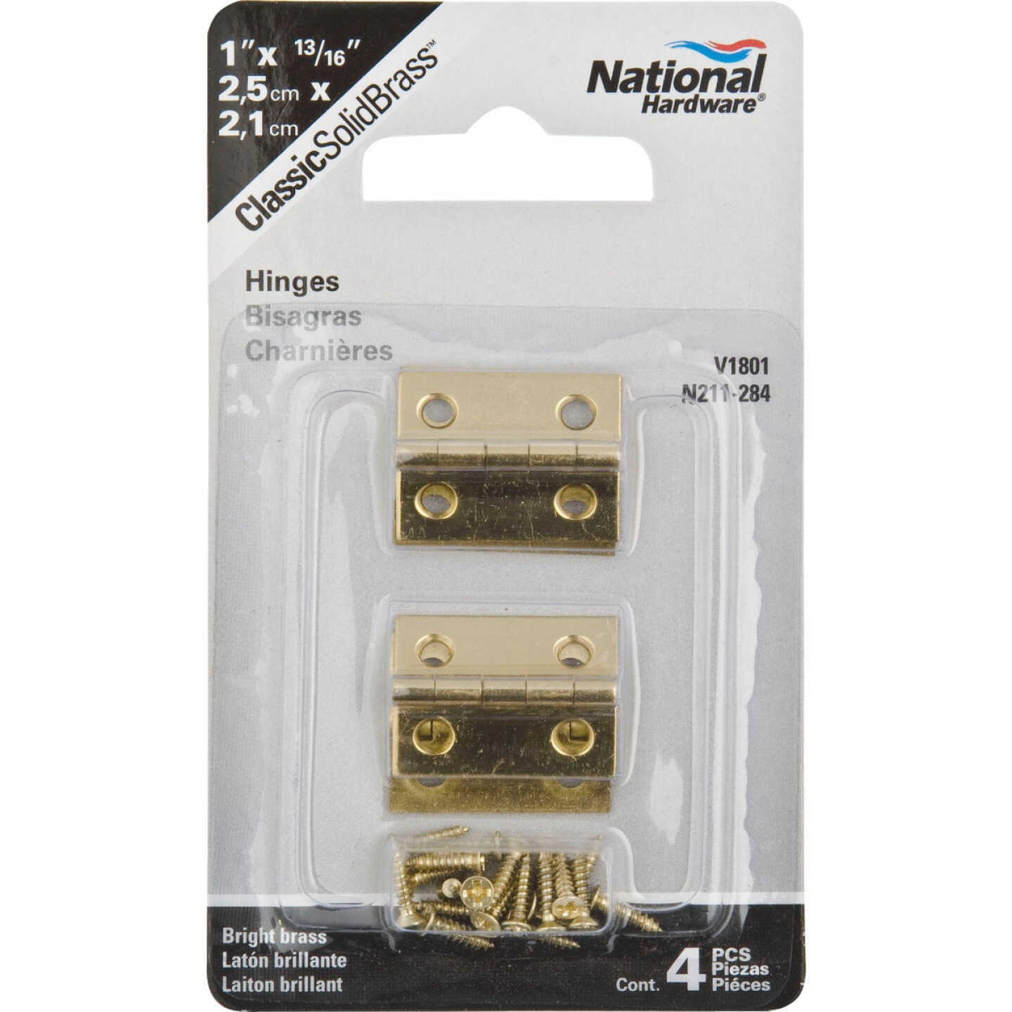 National Hardware 1 In. x 13/16 In. Medium Clear Coat Decorative Hinge Image 2