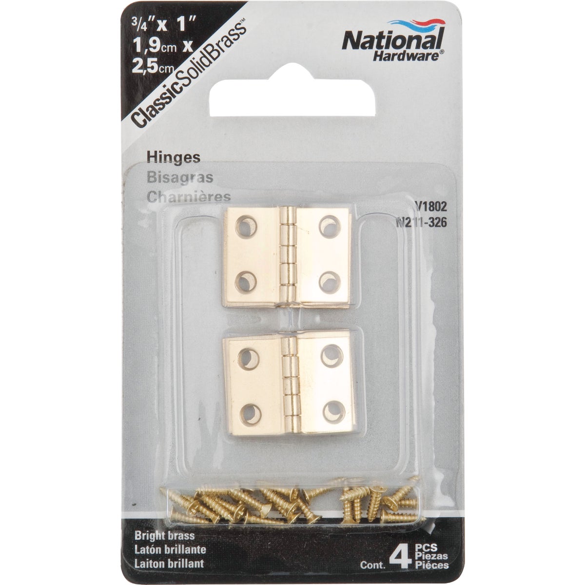 National Hardware 3/4 In. x 1 In. Brass Medium Decorative Hinge (2-Pack) Image 2