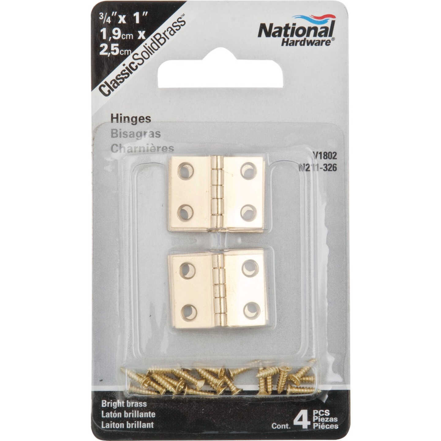 National Hardware 3/4 In. x 1 In. Brass Medium Decorative Hinge (2-Pack) Image 2