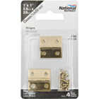 National Hardware 1 In. x 1 In. Brass Medium Decorative Hinge (4-Pack) Image 2