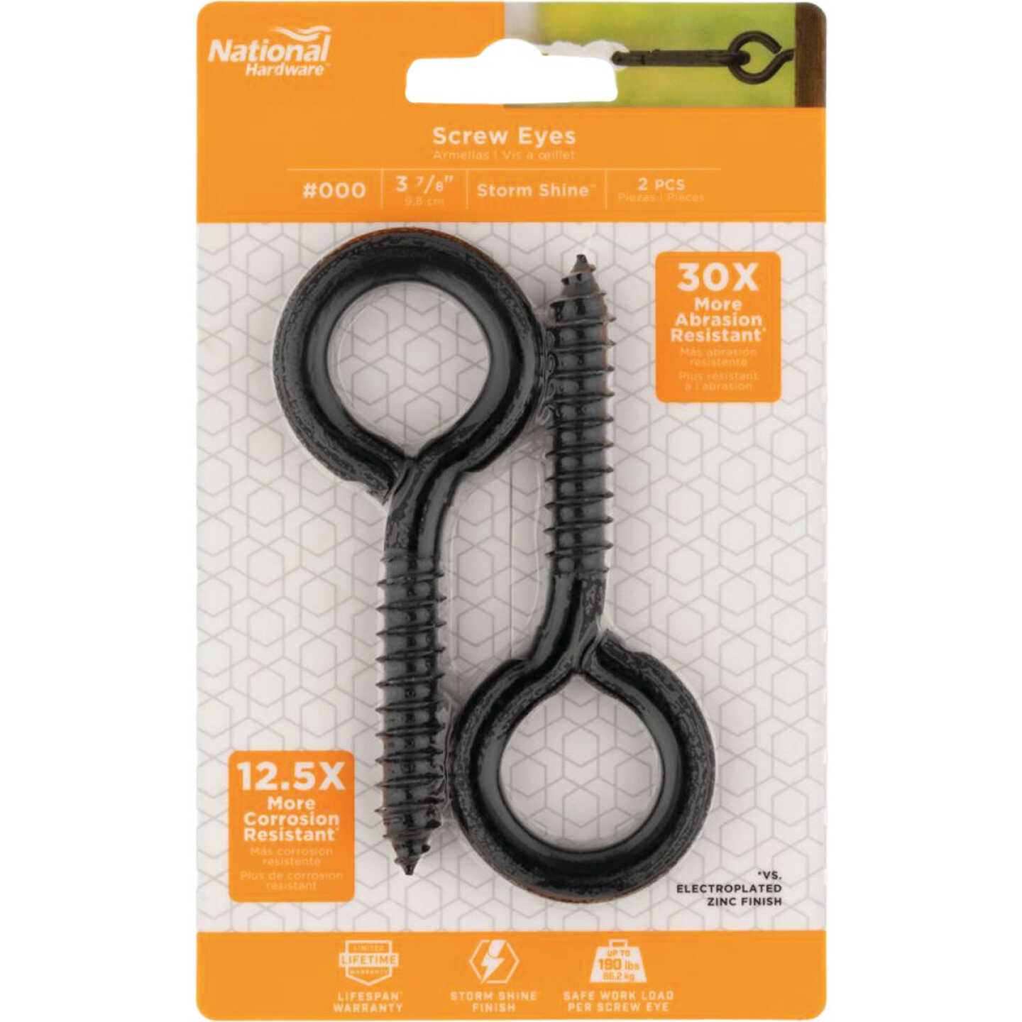 National Hardware 000, 3-7/8 In. Storm Shine Screw Eye (2-Count) Image 2