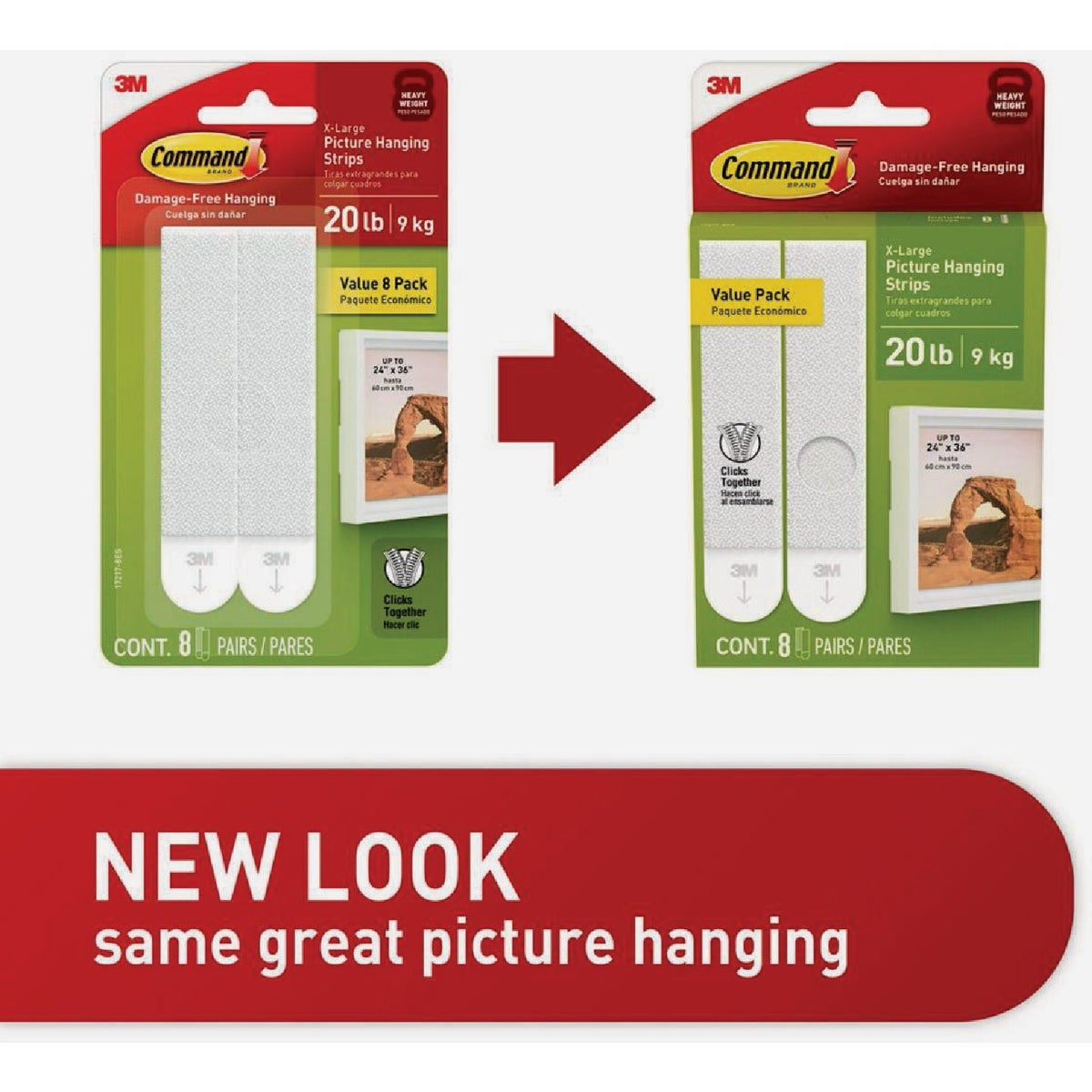 Command 20 Lb. White Picture Hanging Strips, 8 Pairs Image 3