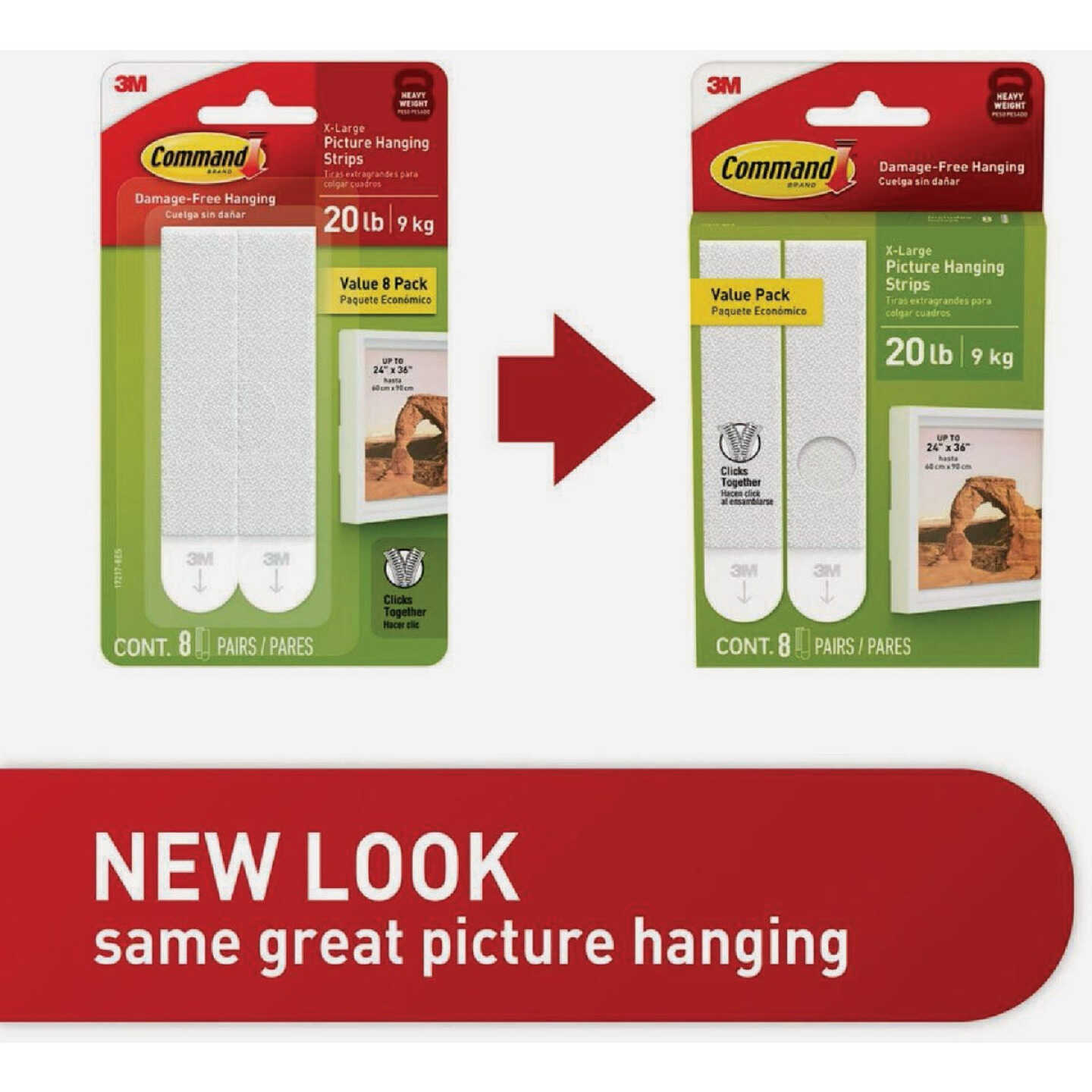 Command 20 Lb. White Picture Hanging Strips, 8 Pairs Image 3