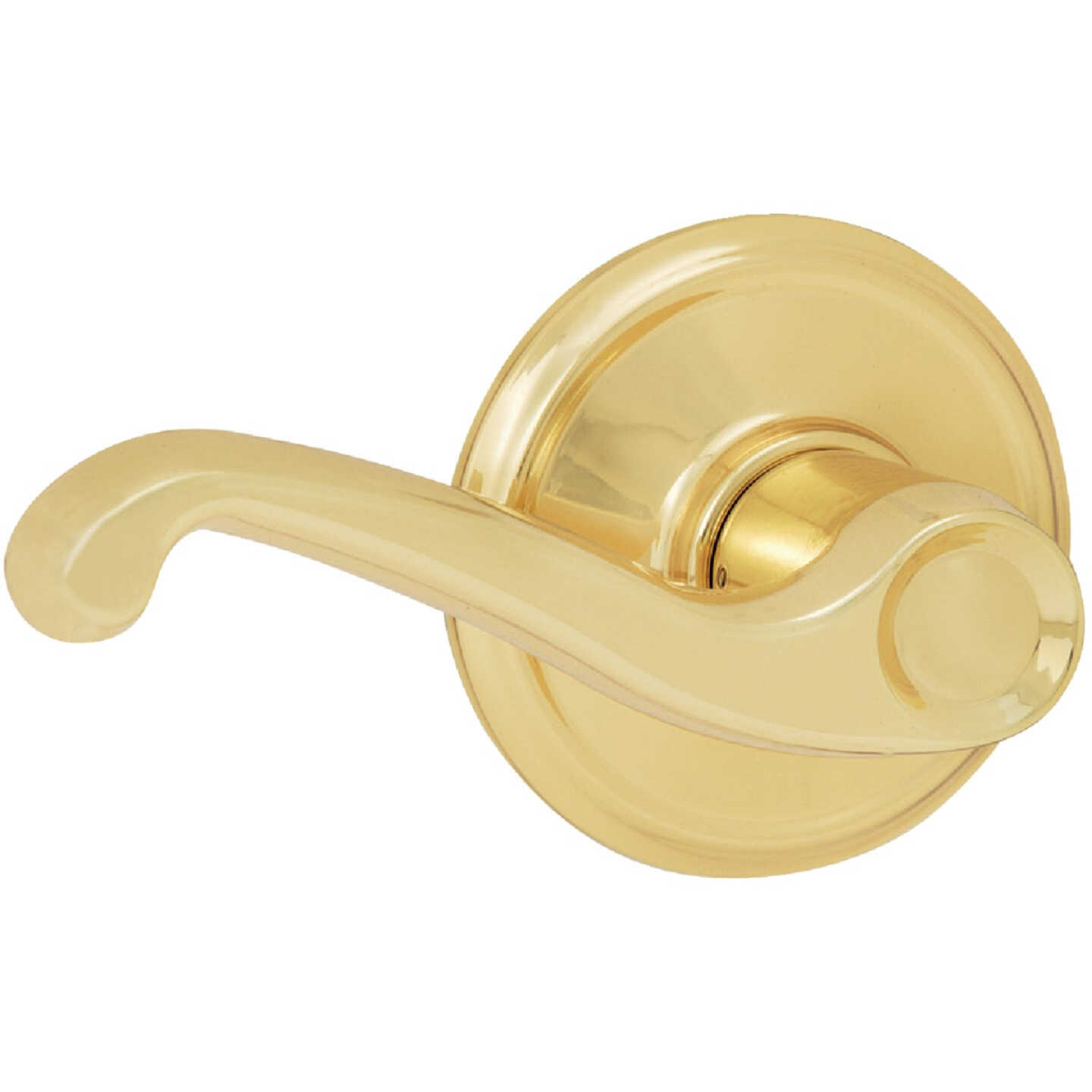 Schlage Flair Bright Brass Passage Door Lever Image 1