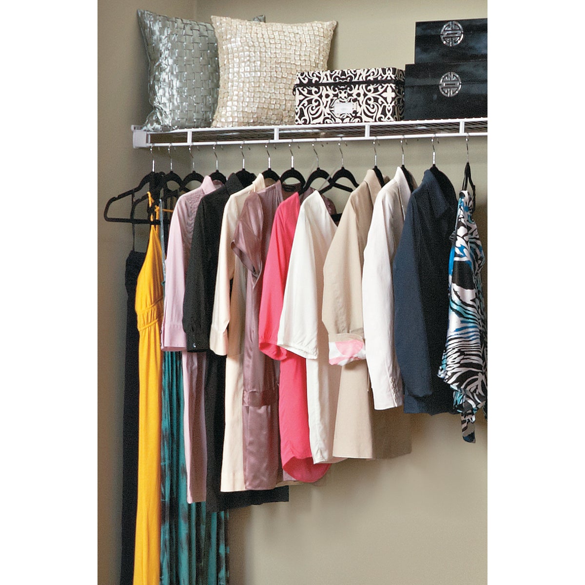 ClosetMaid 12 Ft. W. x 12 In. D. Ventilated Shelf & Rod Closet Shelf, White  Image 2