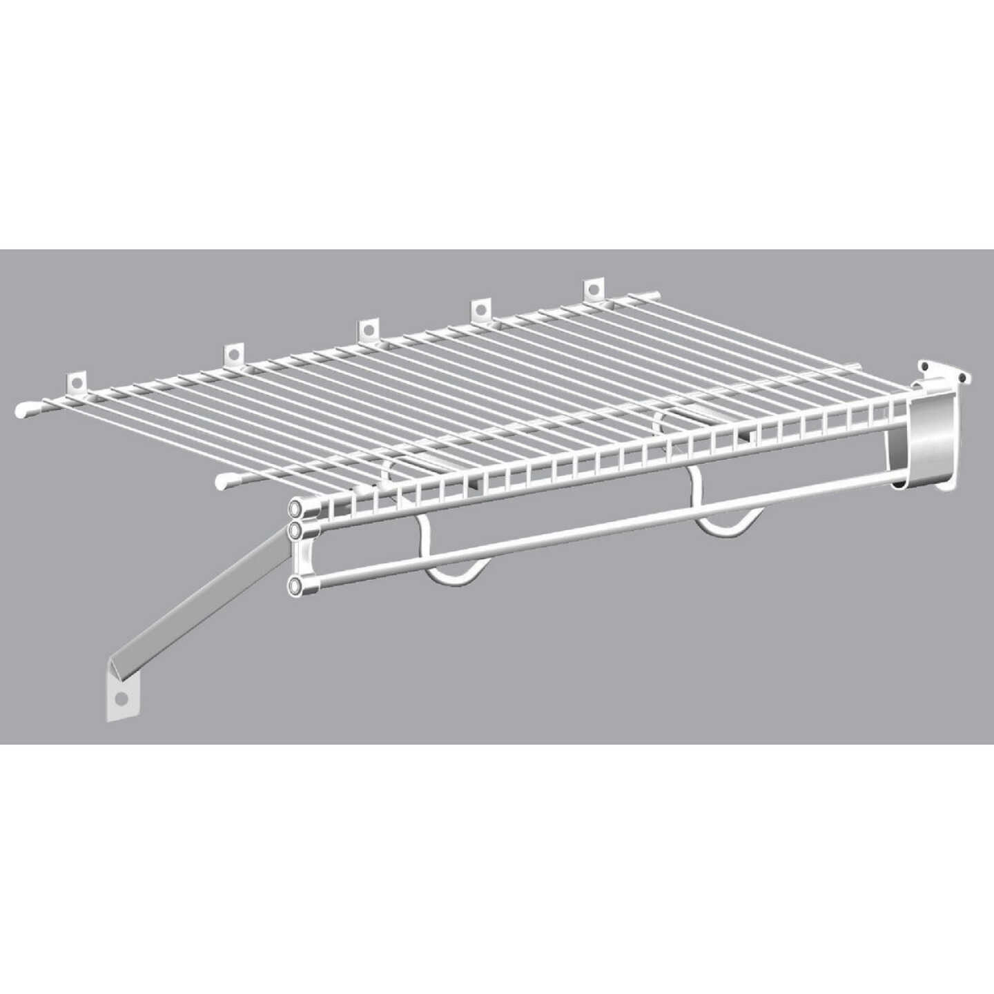 ClosetMaid TotalSlide 12 Ft. W. x 12 In. D. Ventilated Wire Shelf & Rod, White Image 1
