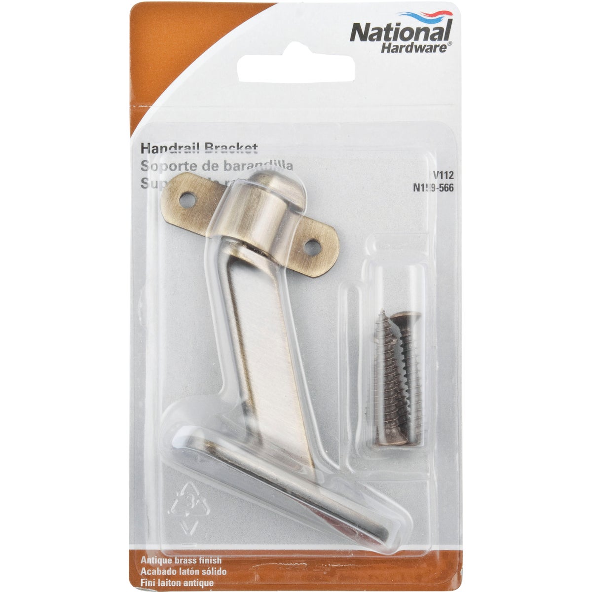 National Hardware Antique Brass Zinc Handrail Bracket with Steel Strap Image 2