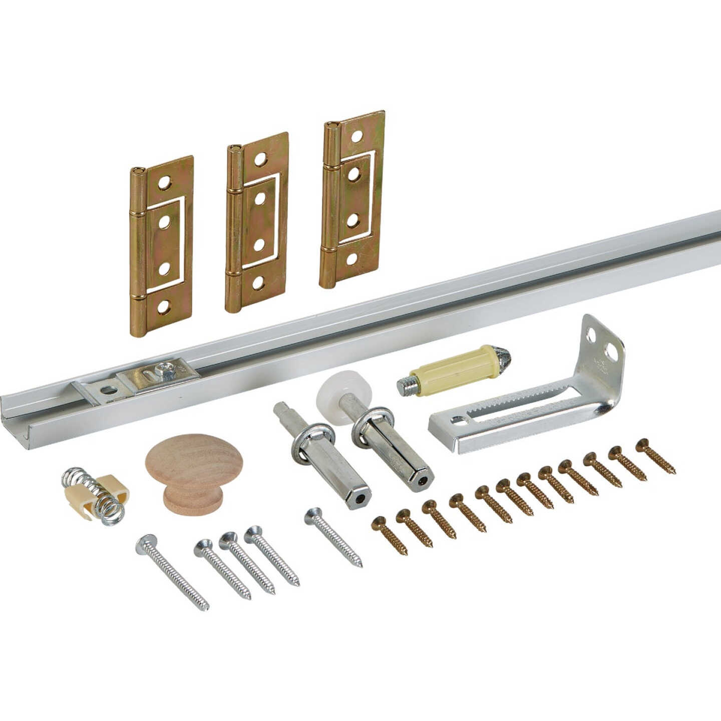 National Hardware 36 In. White Folding Door Hardware Set Image 1