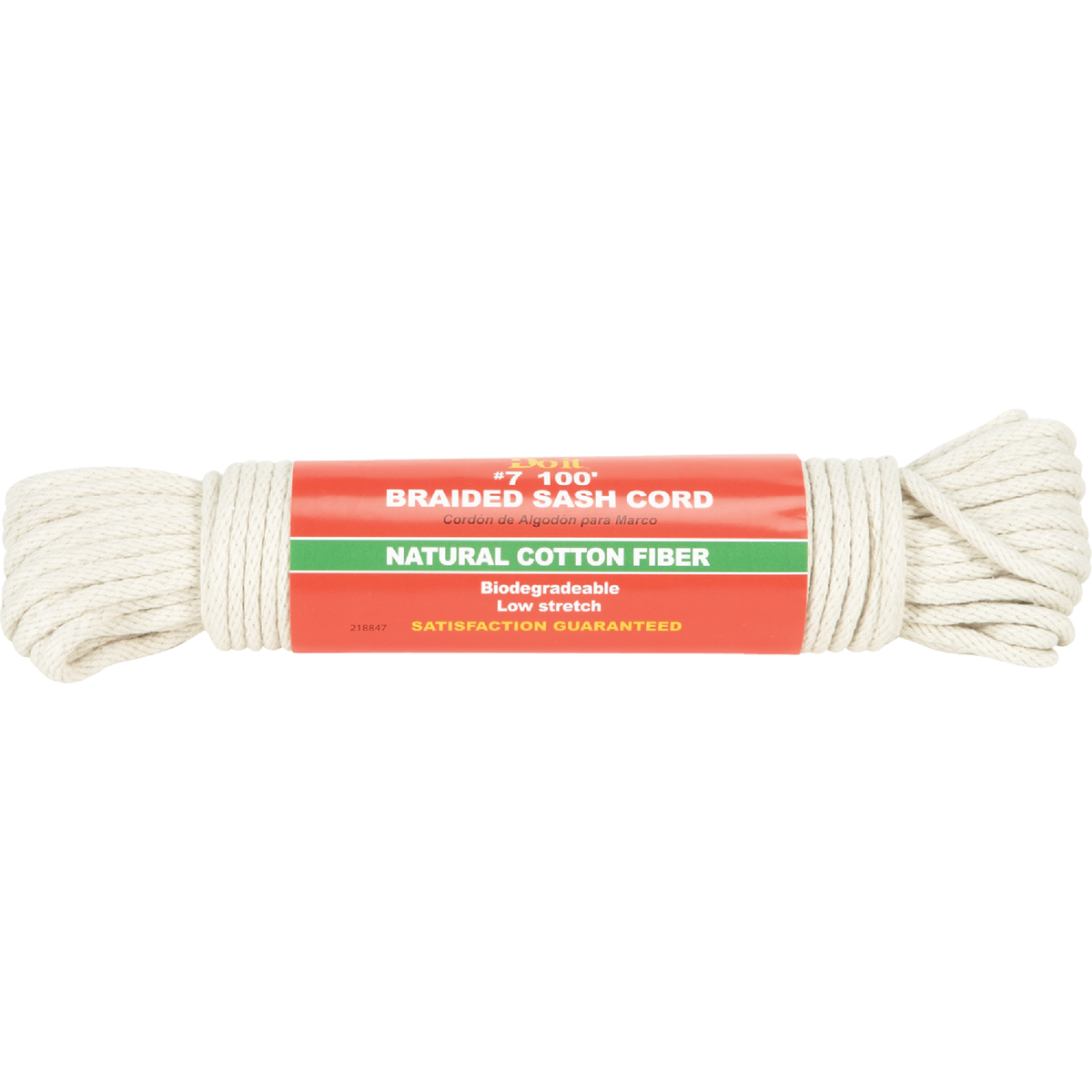 Do it Best 7/32 In. x 100 Ft. White Solid Braided Cotton Sash Cord