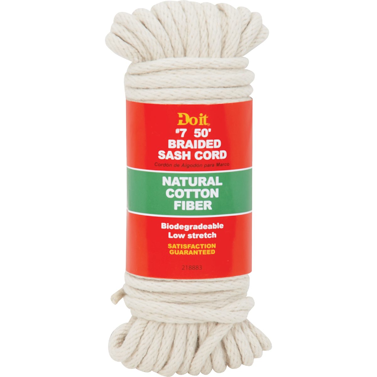 Do it Best 7/32 In. x 50 Ft. White Solid Braided Cotton Sash Cord