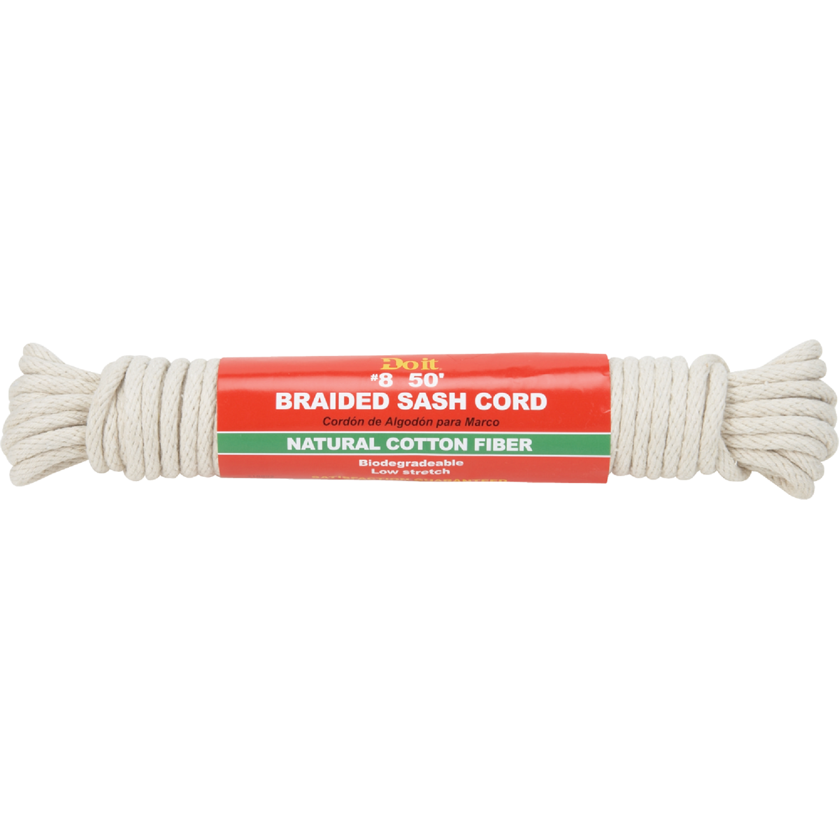 Do it Best 1/4 In. x 50 Ft. White Solid Braided Cotton Sash Cord