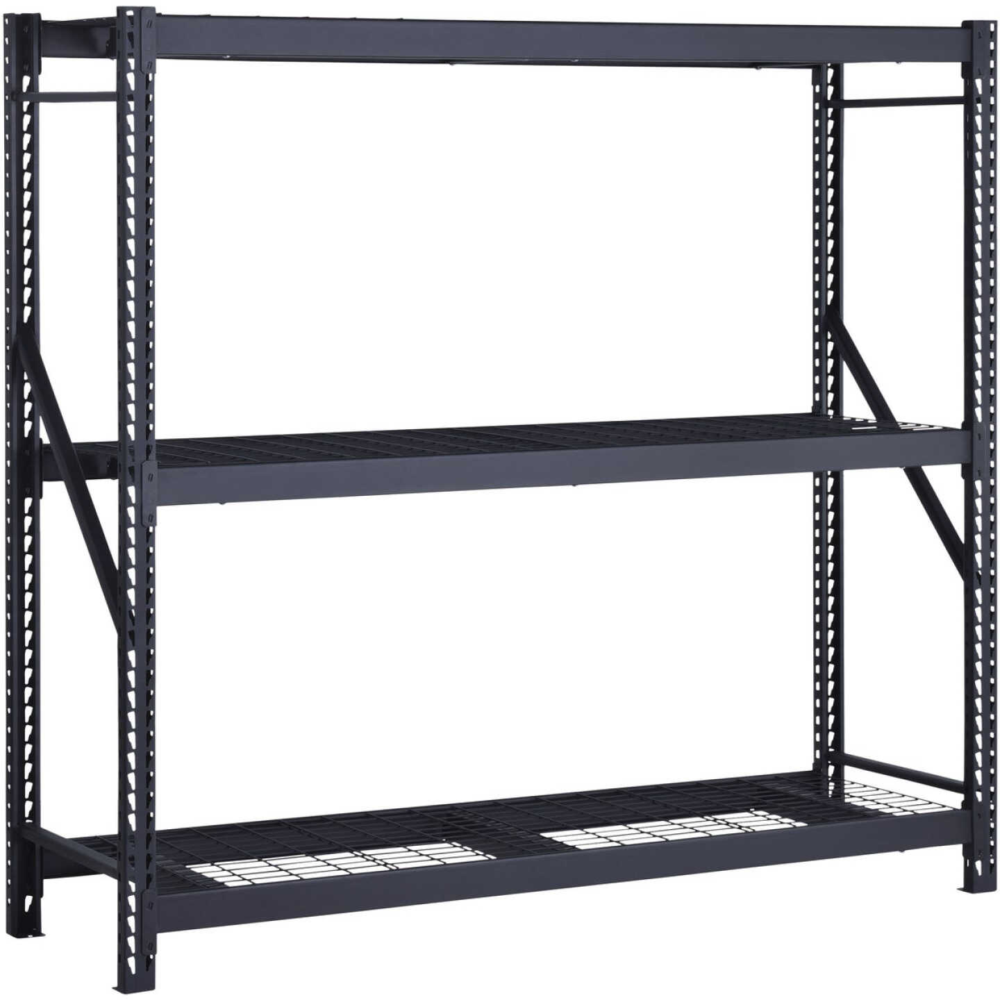 Muscle Rack 77 In. x 24 In. x 72 In. In. 3-Tier Black Steel Welded Rack Image 1