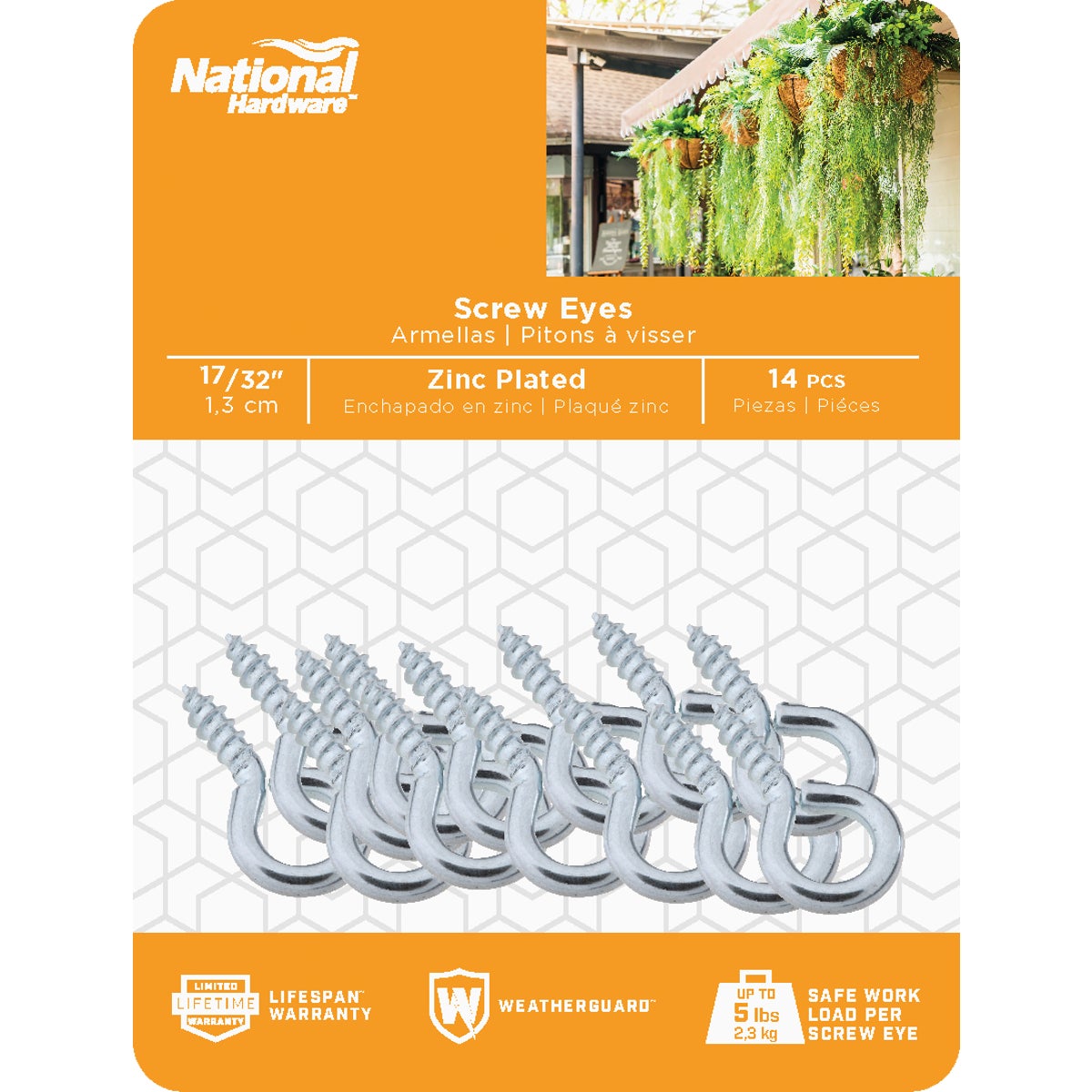 National Hardware #216 17/32 In. Zinc Small Screw Eye (14 Ct.) Image 2