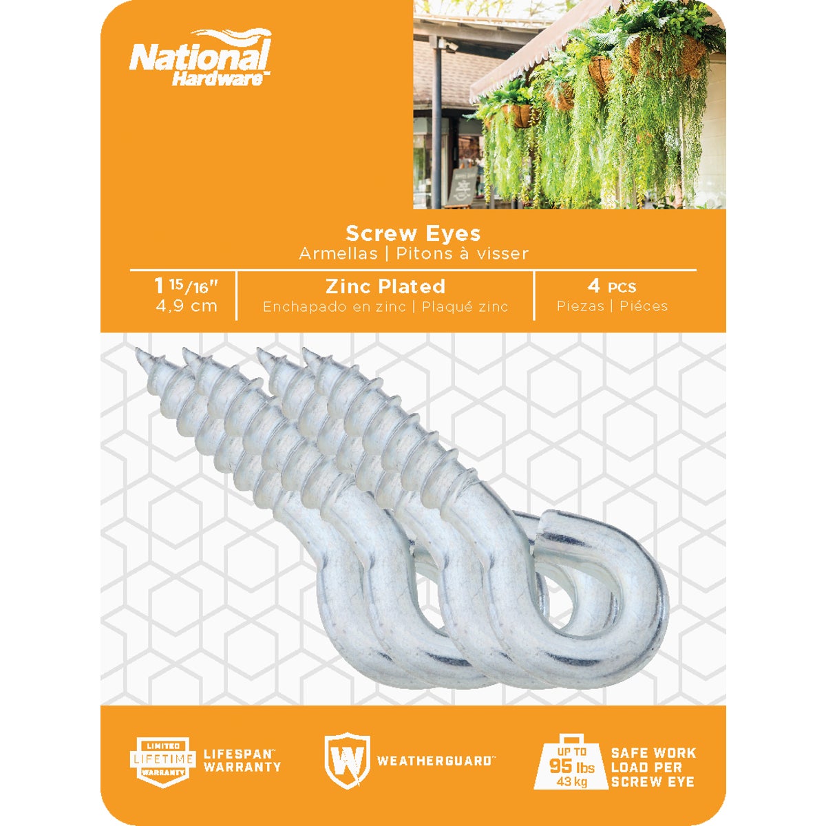 National Hardware #204 Zinc Small Screw Eye (4 Ct.) Image 2