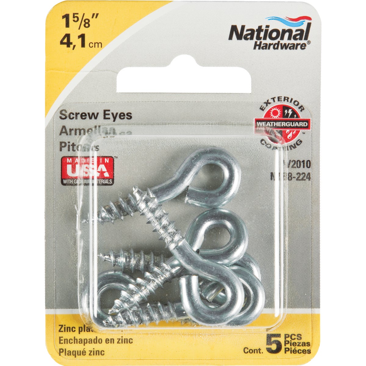 National Hardware #206 Zinc Small Screw Eye (5 Ct.) Image 2